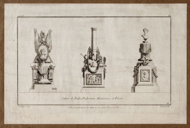 Ornamentprent. Poêles, Piédestaux, Athéniennes et Frises.