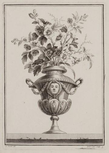 Ornamentprent. Livre de Vases de Fleurs (?).